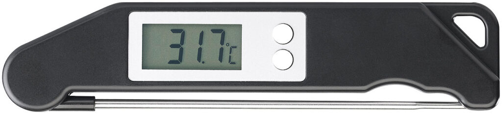 Digitales Haushalts-Thermometer, klappbar, 13-cm-Fühler, bis 200 °C Digitales Haushalts-Thermometer, klappbar, 13-cm-Fühler, bis 200 °C