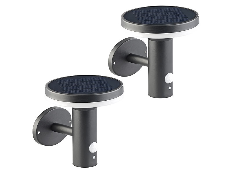 2 Premium-LED-Solar-Wandleuchten, PIR-Sensor, Nachtlicht, 600 Lumen 2 Premium-LED-Solar-Wandleuchten, PIR-Sensor, Nachtlicht, 600 Lumen