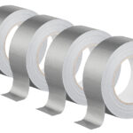 4er-Set Gewebe-Klebeband, reissfest, 48 mm breit, 0,17mm dick, silber