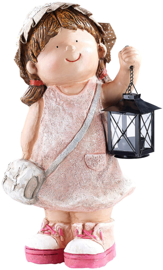 Handbemalte Deko-Figur „Klein-Anne“ mit Laterne