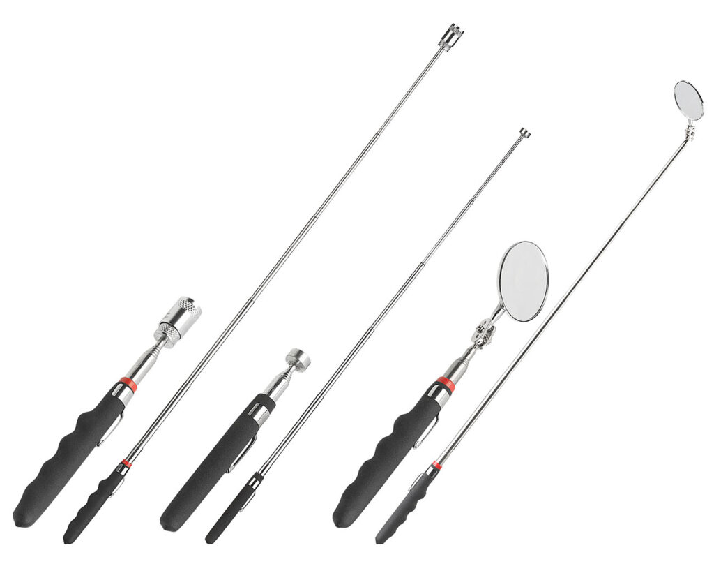 Teleskop-Werkzeug-Set mit Spiegel, Magnet-Heber & LED-Leuchte, 3-tlg. Teleskop-Werkzeug-Set mit Spiegel, Magnet-Heber & LED-Leuchte, 3-tlg.