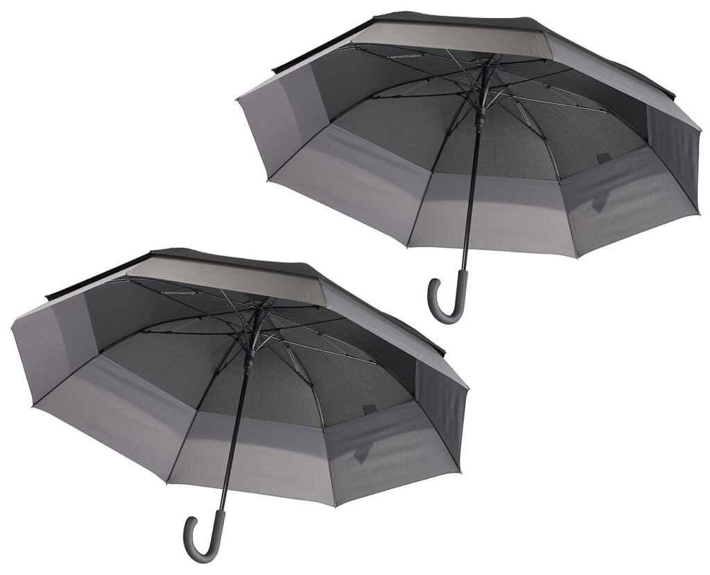 2er-Set Grosser XXL-Automatik-Stockschirm, windfest, Ø 130 cm 2er-Set Grosser XXL-Automatik-Stockschirm, windfest, Ø 130 cm
