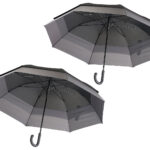 2er-Set Grosser XXL-Automatik-Stockschirm, windfest, Ø 130 cm