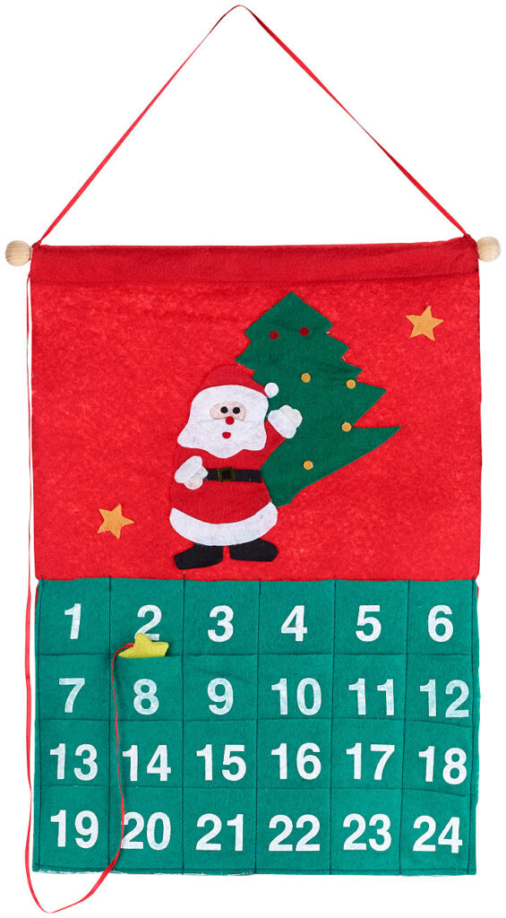 Adventskalender zum Selbstbefüllen, Weihnachtsmann-Motiv, 42,5 x 30 cm Adventskalender zum Selbstbefüllen, Weihnachtsmann-Motiv, 42,5 x 30 cm