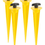 4er-Set Aluminium-Erdspiesse für LED-Fluter, 17 cm, gelb