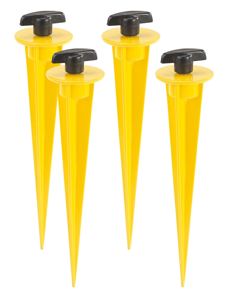 4er-Set Aluminium-Erdspiesse für LED-Fluter, 17 cm, gelb 4er-Set Aluminium-Erdspiesse für LED-Fluter, 17 cm, gelb