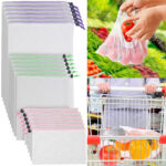 18er-Set Obst-/Gemüsebeutel aus recycelten PET-Flaschen, 3 Grössen