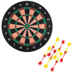 Magnetische Dartscheibe mit 12 Pfeilen, je 6x gelb und rot, Ø 40cm