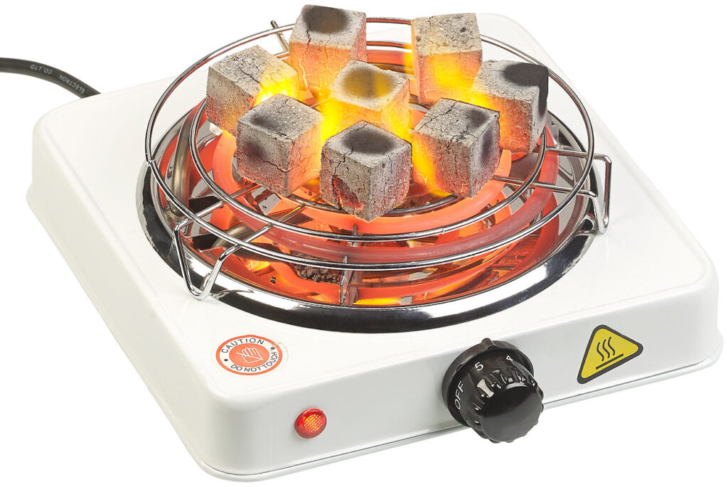 Elektrischer Kohle-Anzünder für Shisha, mit Kohlegitter, 1.000 Watt