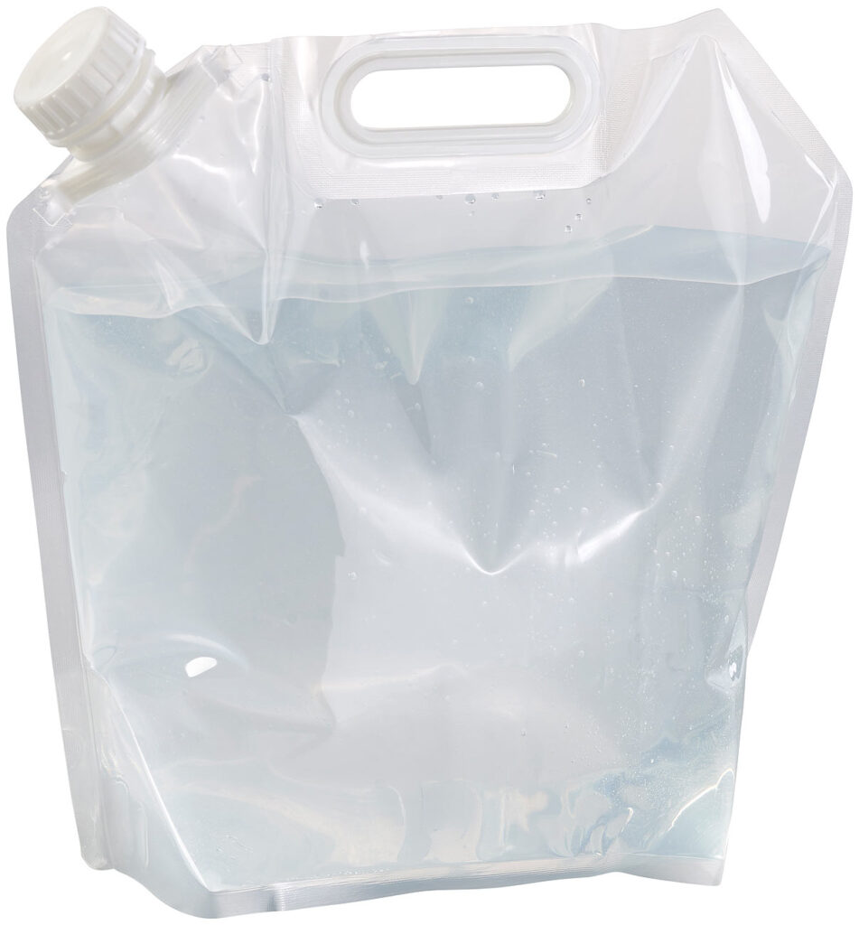 Flach faltbarer Wasserkanister mit Tragegriff, 5 Liter, BPA-frei Flach faltbarer Wasserkanister mit Tragegriff, 5 Liter, BPA-frei