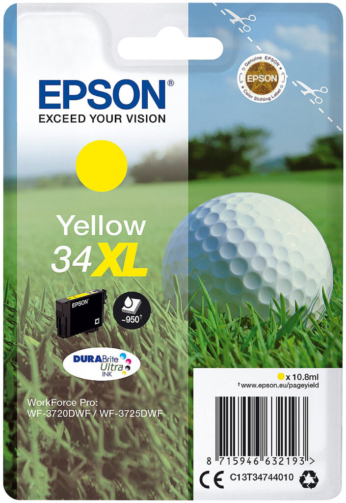Original-Tintenpatrone T3474/34XL für Epson-Drucker, gelb Original-Tintenpatrone T3474/34XL für Epson-Drucker, gelb
