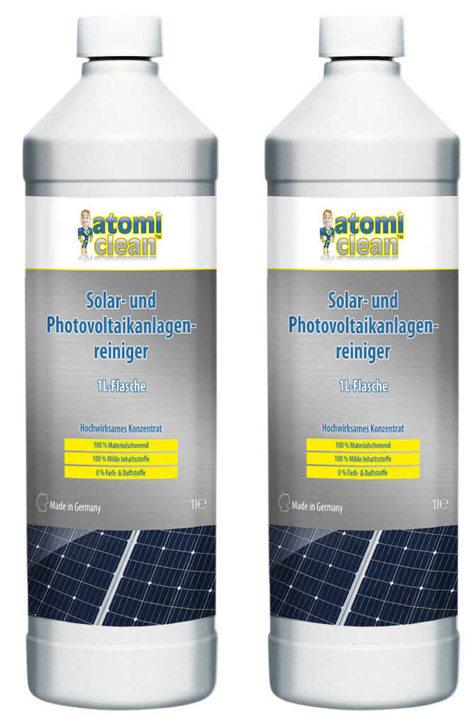 Solar- und Photovoltaikanlagen-Reiniger-Konzentrat, 2x 1-Liter-Flasche Solar- und Photovoltaikanlagen-Reiniger-Konzentrat, 2x 1-Liter-Flasche