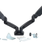 Gasgefederter Doppel-Monitor-Schwenkarm bis 69 cm (27″), VESA-kompat.