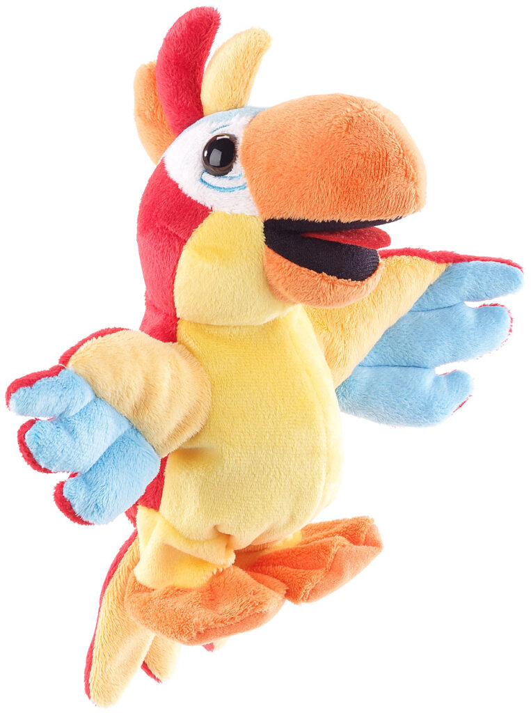 Sprechender Plüsch-Papagei mit Mikrofon, spricht nach und läuft, 22 cm Sprechender Plüsch-Papagei mit Mikrofon, spricht nach und läuft, 22 cm