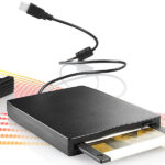 Externes USB-Disketten-Laufwerk, Slimline, Windows-11-fähig, PC & Mac