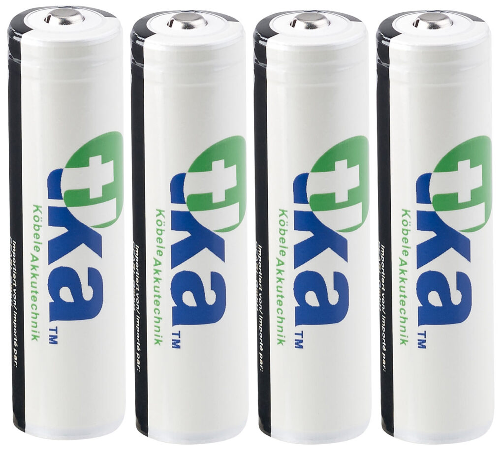 Lithium-Ionen-Akku Typ 18650, 3,7 V, 2.000 mAh, 4er-Set Lithium-Ionen-Akku Typ 18650, 3,7 V, 2.000 mAh, 4er-Set