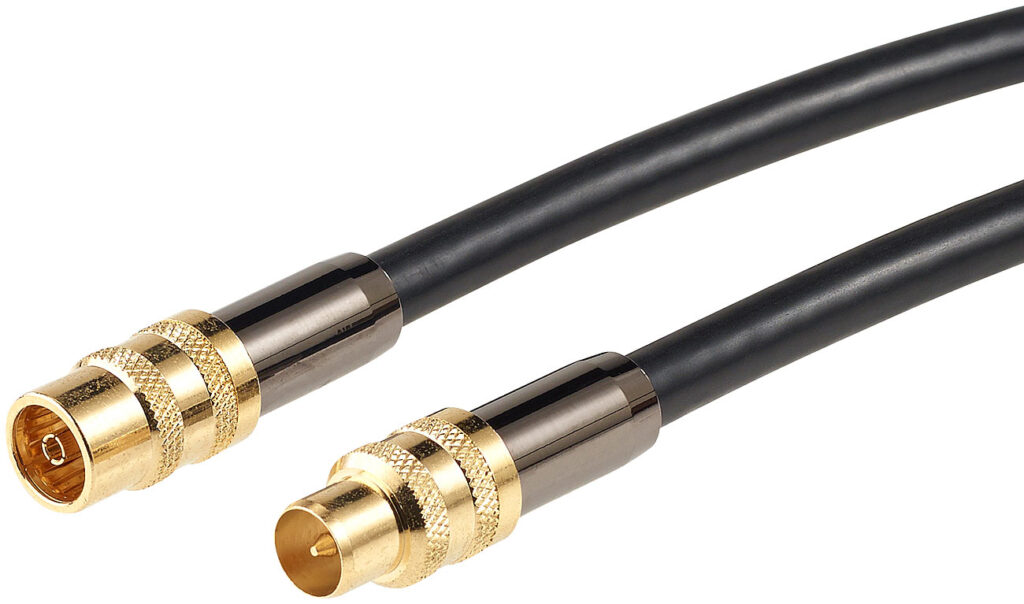 Premium-HDTV-Antennenkabel, Koaxial-Stecker, 1 Meter, schwarz, 105 dB Premium-HDTV-Antennenkabel, Koaxial-Stecker, 1 Meter, schwarz, 105 dB