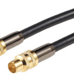 Premium-HDTV-Antennenkabel, Koaxial-Stecker, 1 Meter, schwarz, 105 dB