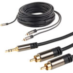 Premium-Stereo-Kabel 3,5-mm- auf 2 Cinch-Stecker, 10 m, vergoldet