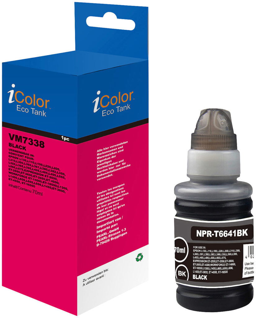 Nachfüll-Tinte für Epson, ersetzt Epson C13T66414A, black (schwarz) Nachfüll-Tinte für Epson, ersetzt Epson C13T66414A, black (schwarz)