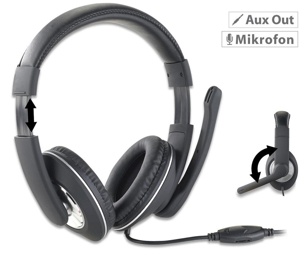Gaming-Headset GHS-100 für PC, mit Klapp-Mikrofon, 2x 3,5-mm-Klinke