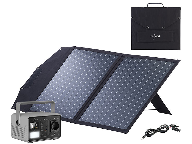 Powerstation & Solargenerator mit faltbarem 50-W-Solarpanel, 60 Ah Powerstation & Solargenerator mit faltbarem 50-W-Solarpanel, 60 Ah