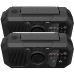 2er-Set Solar- & Dynamo-Koffer-Radio, LED, SOS, Powerbank-Funktion