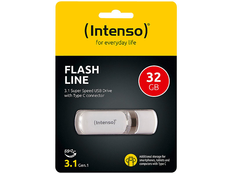 USB-C-Speicherstick Flash Line, 32 GB, Super Speed USB 3.1 Gen 1 USB-C-Speicherstick Flash Line, 32 GB, Super Speed USB 3.1 Gen 1