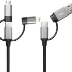 Lade- & Datenkabel USB A/C zu USB-C/Micro-USB/8-PIN, 1 m, bis 3 A / 60 Watt