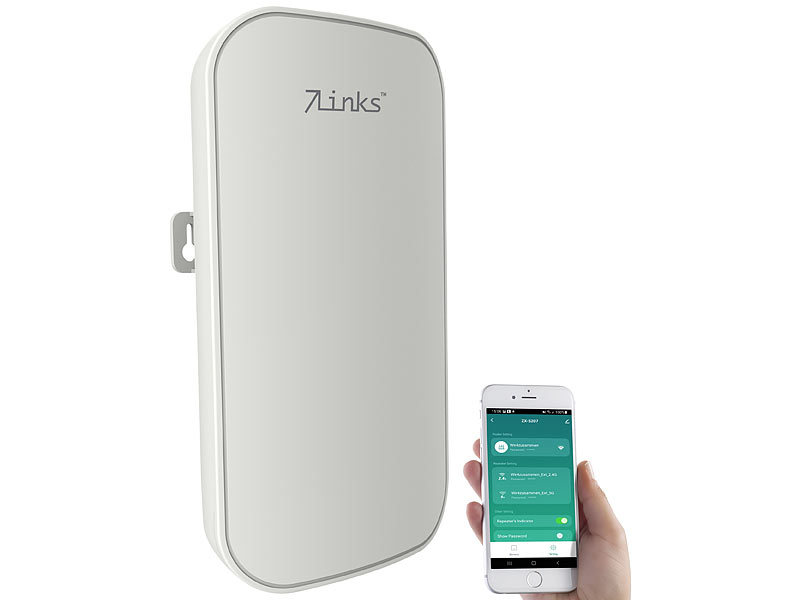 Outdoor-WLAN-Repeater, 1.200 Mbit/s, Dual-Band, 2,4 & 5 GHz, App, IP65 Outdoor-WLAN-Repeater, 1.200 Mbit/s, Dual-Band, 2,4 & 5 GHz, App, IP65