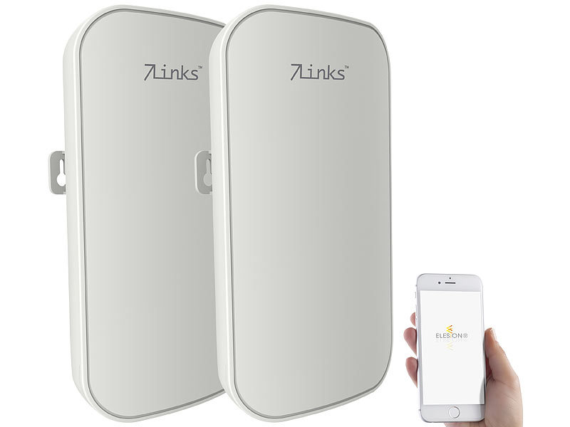 2er-Set Outdoor-WLAN-Repeater mit 1.200 Mbit/s, für 2,4 & 5 GHz, App, IP65 2er-Set Outdoor-WLAN-Repeater mit 1.200 Mbit/s, für 2,4 & 5 GHz, App, IP65