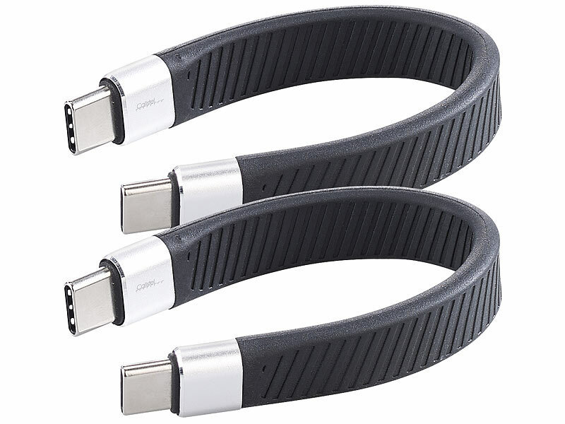 2er-Set ultraflexible Lade-/Datenkabel USB-C auf USB-C, 100 W PD, 13 cm 2er-Set ultraflexible Lade-/Datenkabel USB-C auf USB-C, 100 W PD, 13 cm