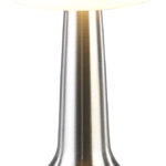 LED-Akku-Tischleuchte mit 3 Dimmstufen, Edelstahl-Optik, 1.500 mAh