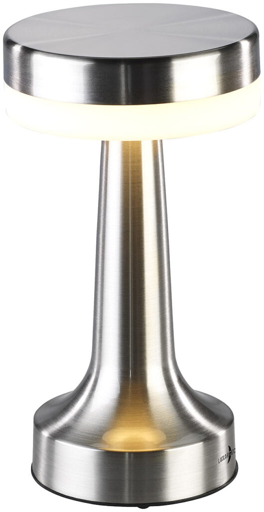 LED-Akku-Tischleuchte mit 3 Dimmstufen, Edelstahl-Optik, 1.500 mAh LED-Akku-Tischleuchte mit 3 Dimmstufen, Edelstahl-Optik, 1.500 mAh