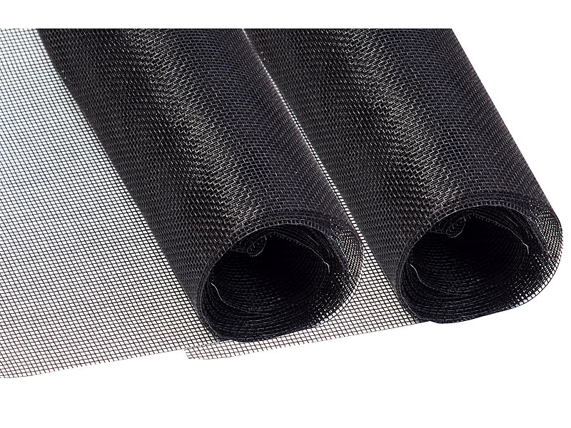 2er-Set Insektenschutzgitter aus UV-beständigem Fiberglas, 100 x 250 cm, schwarz 2er-Set Insektenschutzgitter aus UV-beständigem Fiberglas, 100 x 250 cm, schwarz