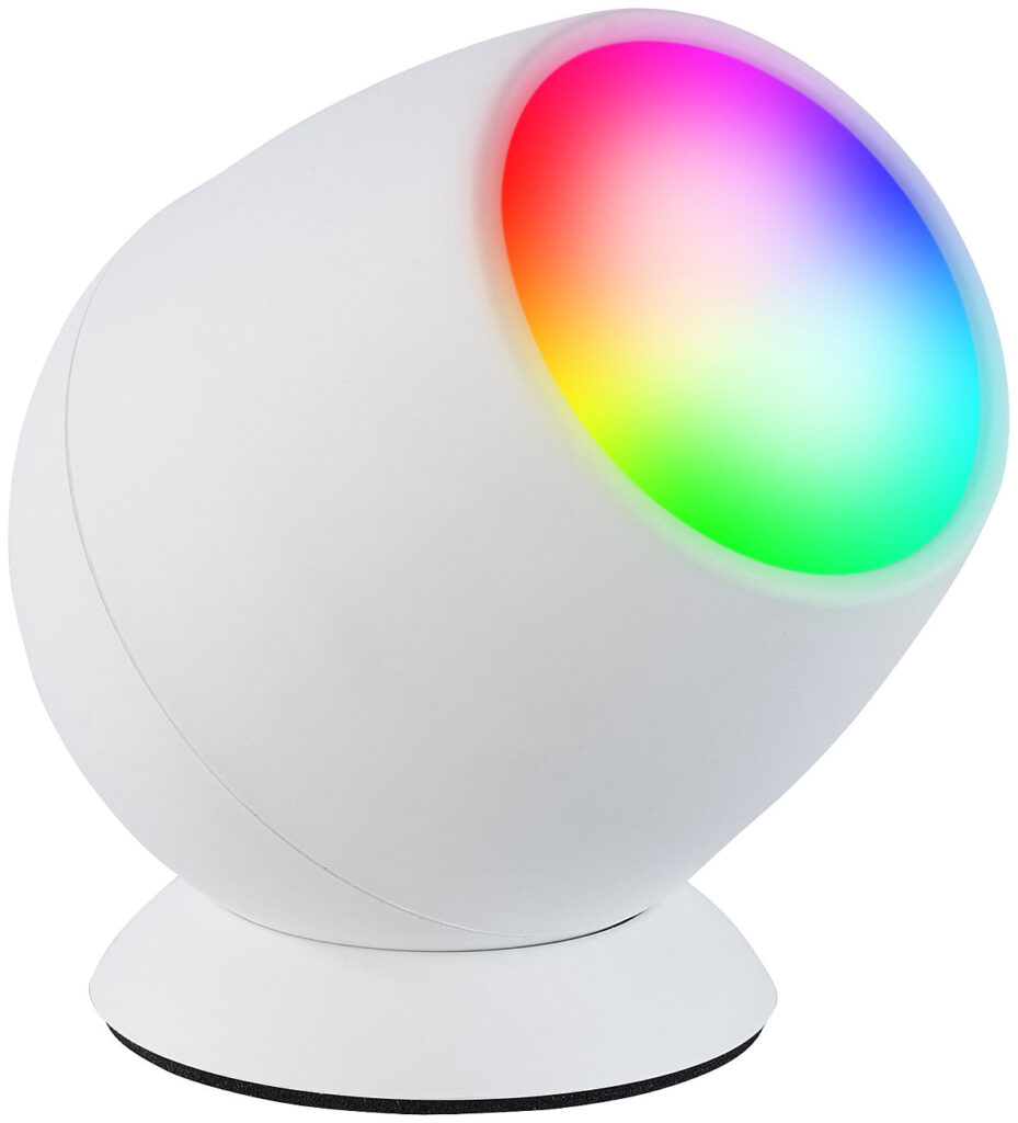 Smarte WLAN-Stimmungsleuchte, RGB-CCT-LEDs, 210 lm, 2,2 W, USB, weiss Smarte WLAN-Stimmungsleuchte, RGB-CCT-LEDs, 210 lm, 2,2 W, USB, weiss