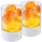 2er-Set RGB-LED-Tischleuchte mit natürlichen Salzkristallen, 3 Watt