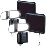 2er-Set Duo-Solar-LED-Aussenstrahler mit PIR-Bewegungssensor, 1 Watt, IP44
