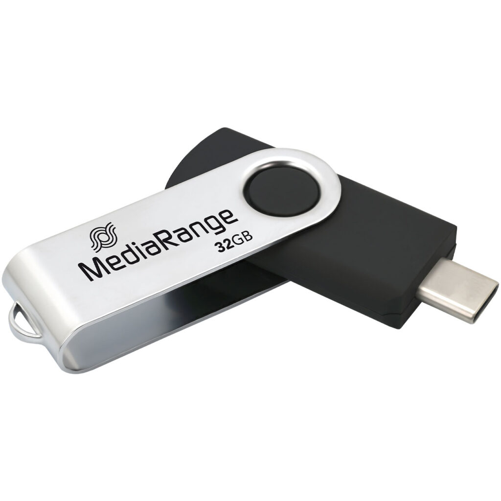 USB-Stick Typ-C, USB 3.2 Gen1, 32GB, schwarz-silber USB-Stick Typ-C, USB 3.2 Gen1, 32GB, schwarz-silber