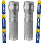 2er-Set LED UV Taschenlampe, 395-400 nm, 14x UV-LEDs (UV A), inkl. je 3x Batterien
