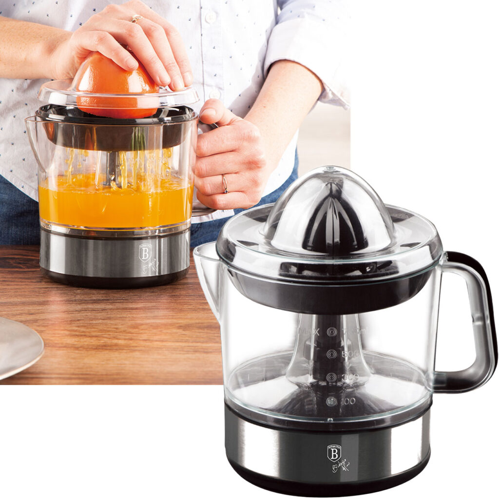 Elektrische Zitruspresse, schwarz-silber, 40W, 700 ml Elektrische Zitruspresse, schwarz-silber, 40W, 700 ml