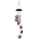 Solar Windspiel Sonne mit LED-Beleuchtung & Klang, 13 x 75 cm