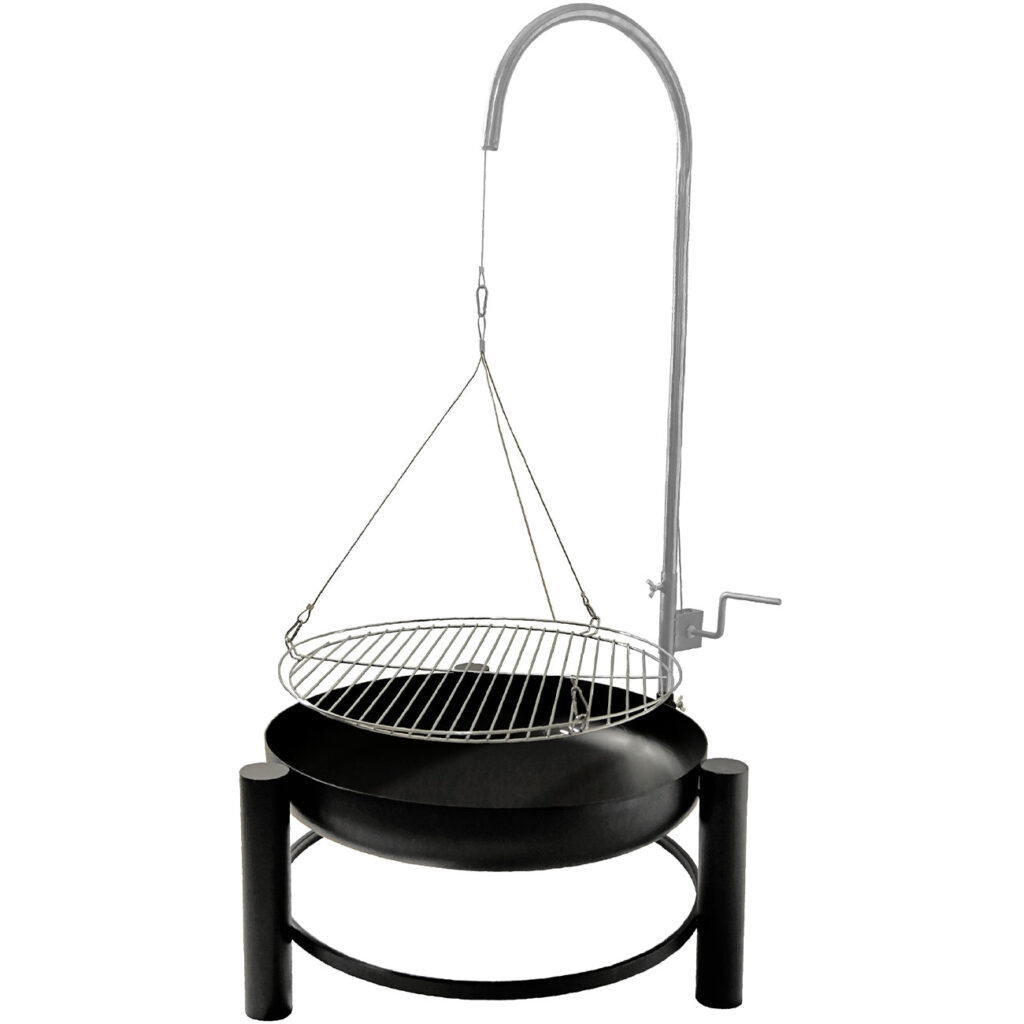 Schwenkgrill mit Edelstahl-Grillrost und Feuerschale