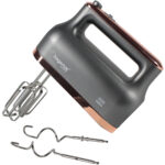 Handmixer mit 5 Geschwindigkeitsstufen und Turbo, anthrazit-roségold, 400 Watt