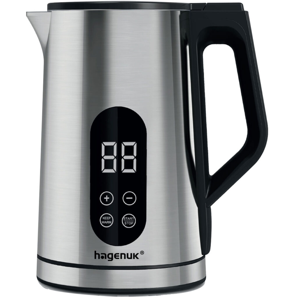 Edelstahl-Wasserkocher mit digitalem Touch-Display, 1,7L, 2200W Edelstahl-Wasserkocher mit digitalem Touch-Display, 1,7L, 2200W