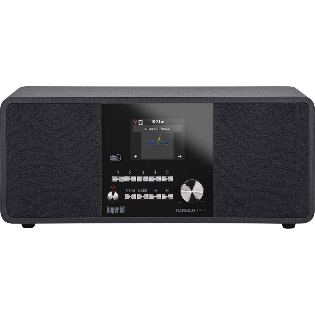 Multifunktionales WLAN-Internetradio in Schwarz, DAB+ & UK Stereo Multifunktionales WLAN-Internetradio in Schwarz, DAB+ & UK Stereo
