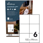 Universal-Klebe-Etiketten, stark haftend, 105 x 99 mm, 50 Blatt / 300 Etiketten, weiss