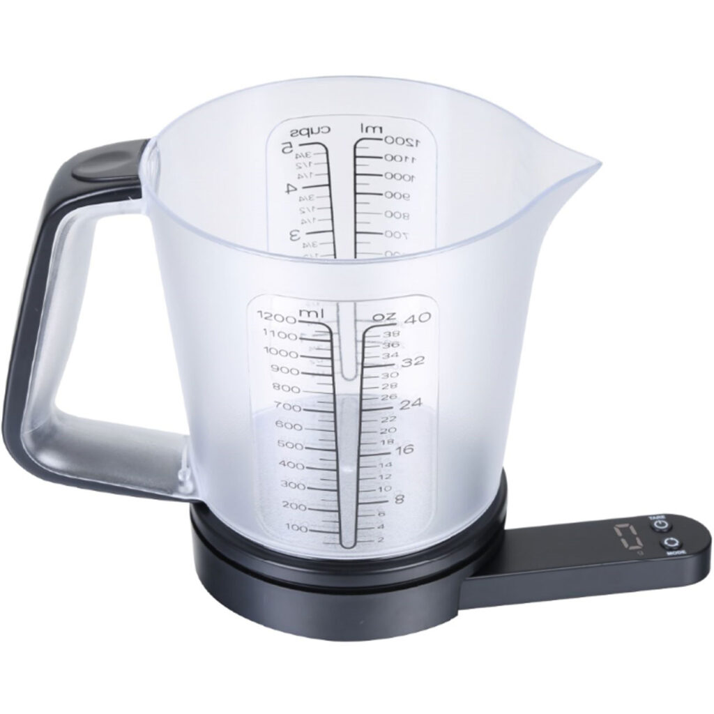 Küchenwaage mit Messbecher, scwarz, 1,5 l