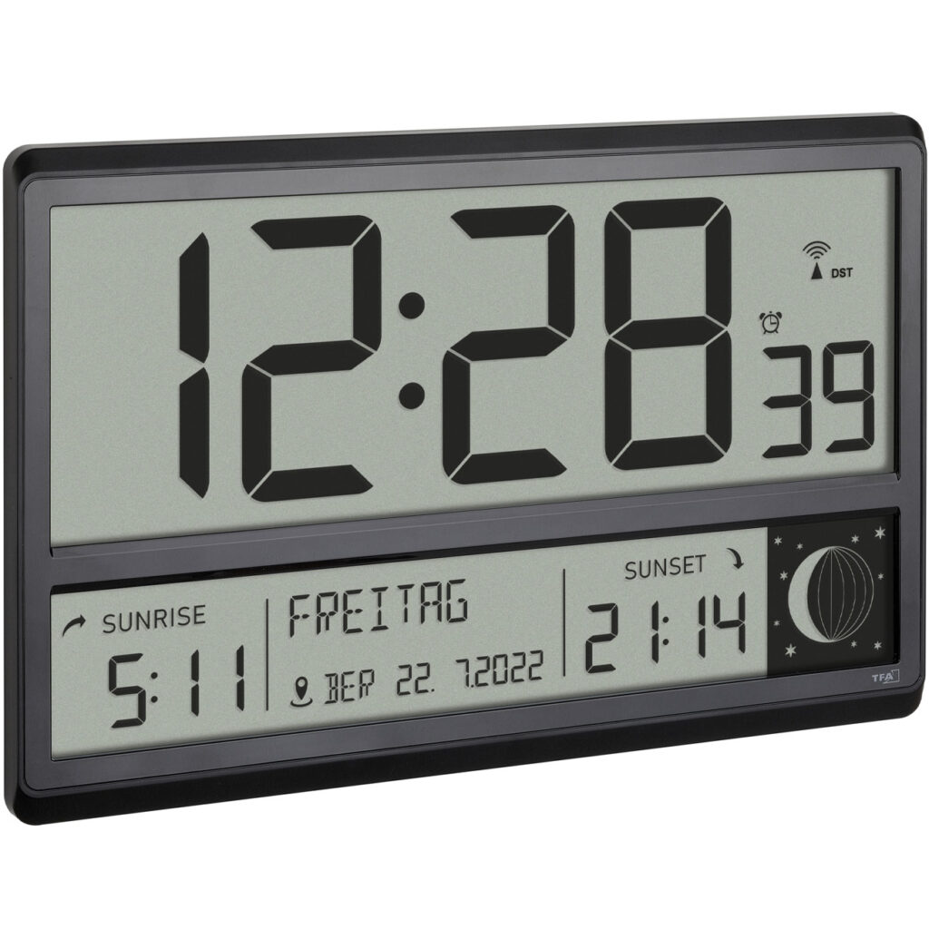 Funk-Wanduhr mit XL-LCD-Display