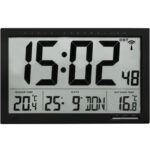 XL-Digitaluhr mit Aussen-/Innentemperatur, schwart